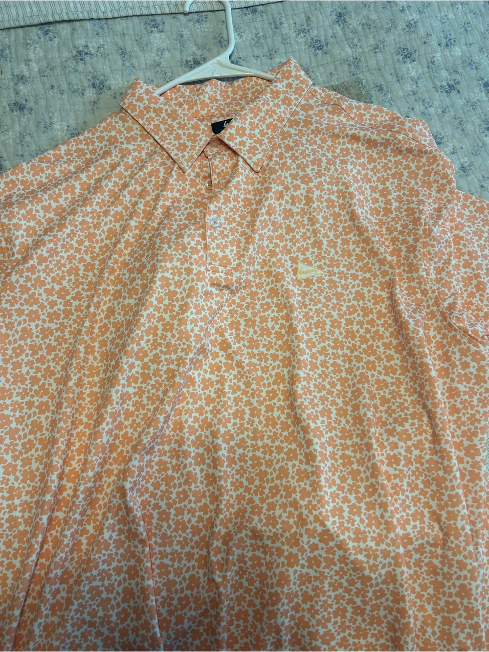 Breezy Golf Bob Does Sports Men's Orange Floral The Vintage Flower Polo Shirt